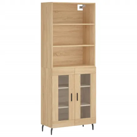 Buffet haut Chêne sonoma 69,5x34x180 cm Bois d'ingénierie 2