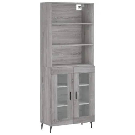 Buffet haut Sonoma gris 69,5x34x180 cm Bois d'ingénierie 2