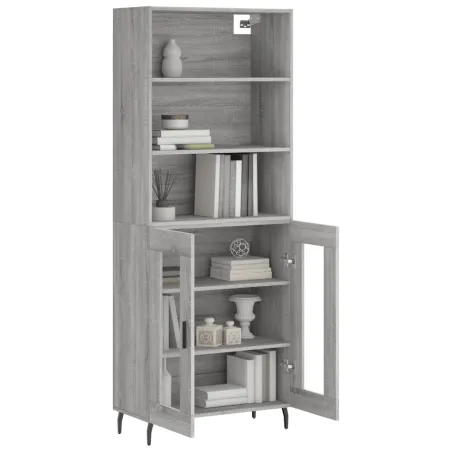 Buffet haut Sonoma gris 69,5x34x180 cm Bois d'ingénierie