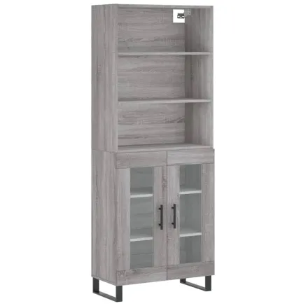 Buffet haut Sonoma gris 69,5x34x180 cm Bois d'ingénierie 2