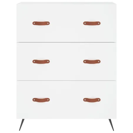 Buffet haut Blanc 69,5x34x180 cm Bois d'ingénierie