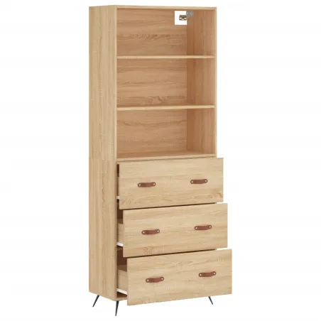 Buffet haut Chêne sonoma 69,5x34x180 cm Bois d'ingénierie