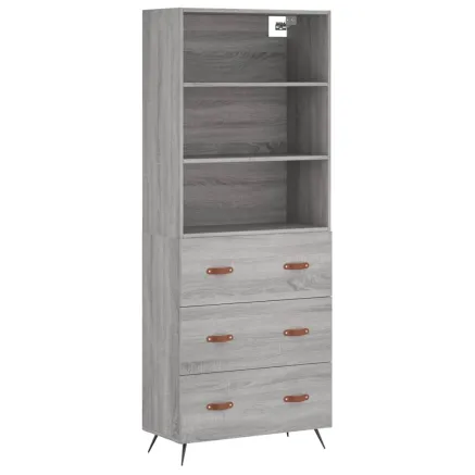 Buffet haut Sonoma gris 69,5x34x180 cm Bois d'ingénierie 2