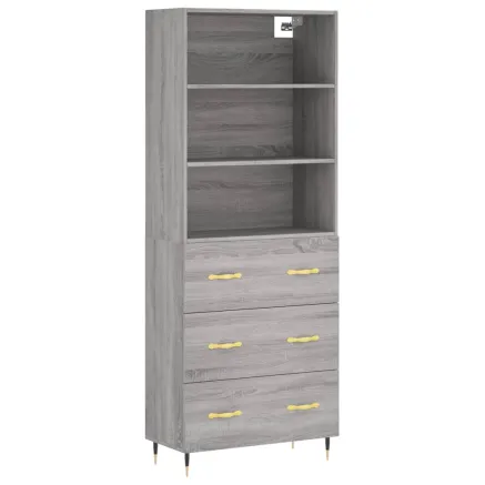 Buffet haut Sonoma gris 69,5x34x180 cm Bois d'ingénierie 2