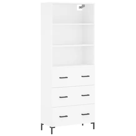 Buffet haut Blanc 69,5x34x180 cm Bois d'ingénierie 2