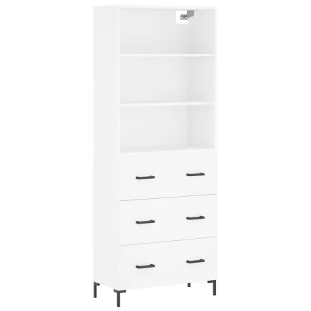 Buffet haut Blanc 69,5x34x180 cm Bois d'ingénierie