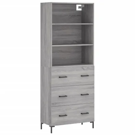 Buffet haut Sonoma gris 69,5x34x180 cm Bois d'ingénierie 2