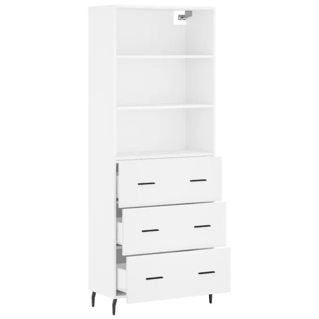 Buffet haut Blanc 69,5x34x180 cm Bois d'ingénierie