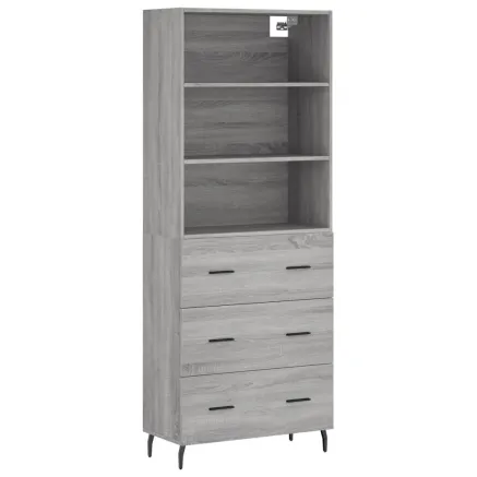 Buffet haut Sonoma gris 69,5x34x180 cm Bois d'ingénierie 2