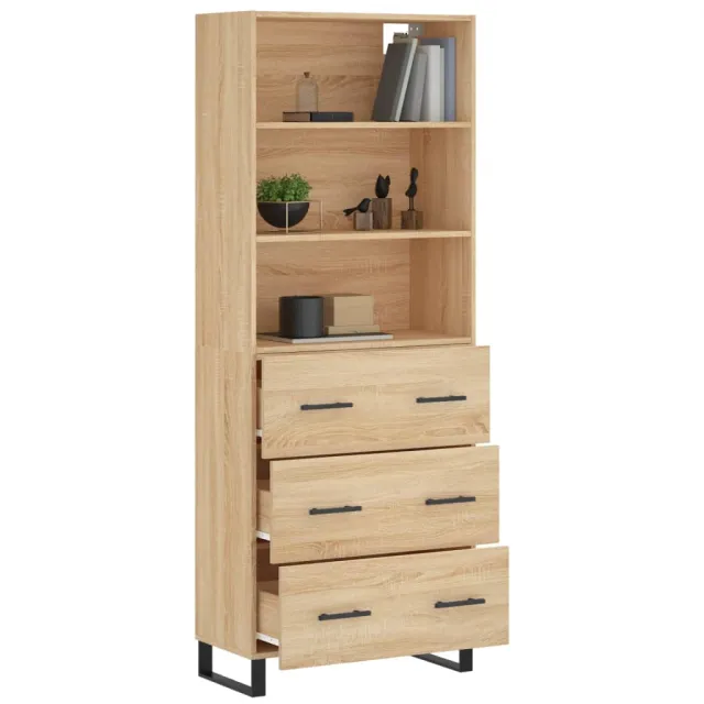 Buffet haut Chêne sonoma 69,5x34x180 cm Bois d'ingénierie