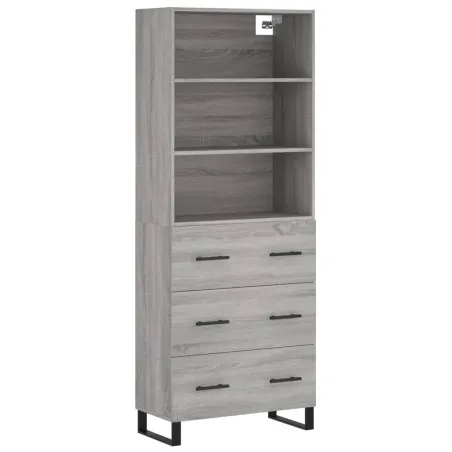 Buffet haut Sonoma gris 69,5x34x180 cm Bois d'ingénierie