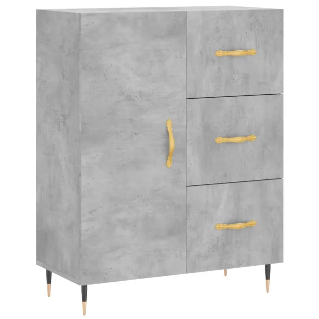 Buffet haut Gris béton 69,5x34x180 cm Bois d'ingénierie