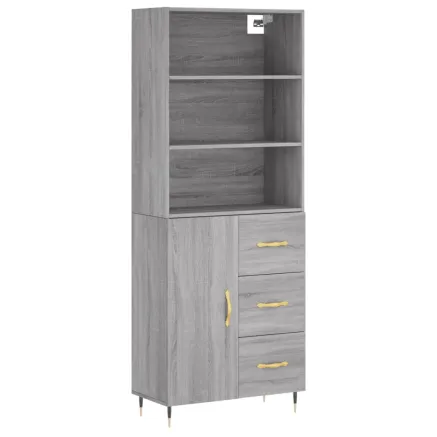 Buffet haut Sonoma gris 69,5x34x180 cm Bois d'ingénierie 2