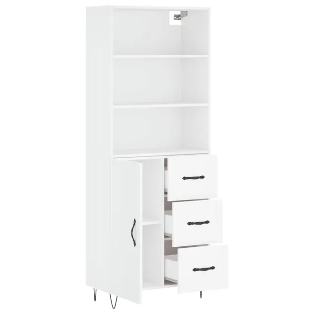 Buffet haut Blanc 69,5x34x180 cm Bois d'ingénierie