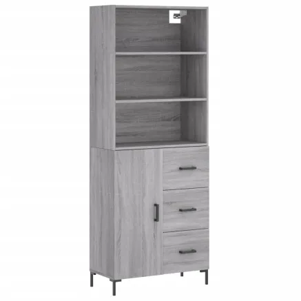 Buffet haut Sonoma gris 69,5x34x180 cm Bois d'ingénierie 2