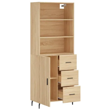 Buffet haut Chêne sonoma 69,5x34x180 cm Bois d'ingénierie