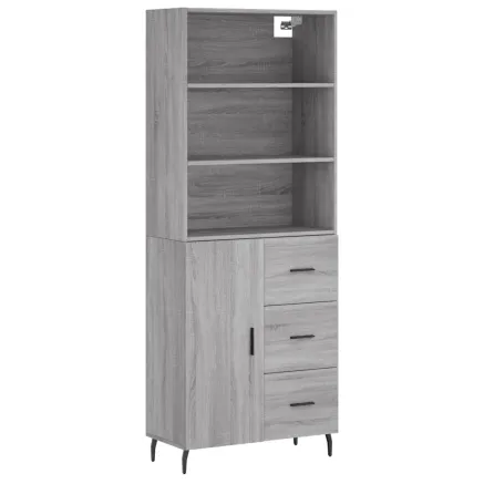 Buffet haut Sonoma gris 69,5x34x180 cm Bois d'ingénierie 2