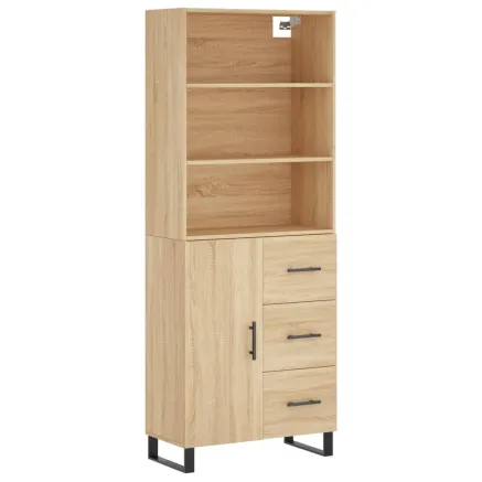 Buffet haut Chêne sonoma 69,5x34x180 cm Bois d'ingénierie 2