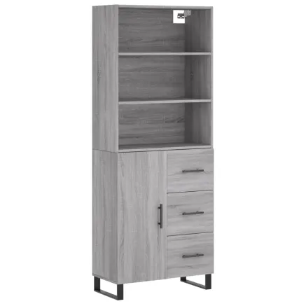 Buffet haut Sonoma gris 69,5x34x180 cm Bois d'ingénierie 2