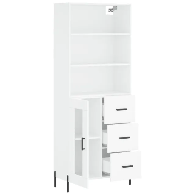 Buffet haut Blanc 69,5x34x180 cm Bois d'ingénierie