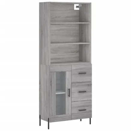 Buffet haut Sonoma gris 69,5x34x180 cm Bois d'ingénierie 2
