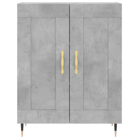 Buffet haut Gris béton 69,5x34x180 cm Bois d'ingénierie