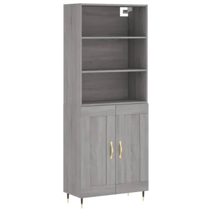 Buffet haut Sonoma gris 69,5x34x180 cm Bois d'ingénierie 2