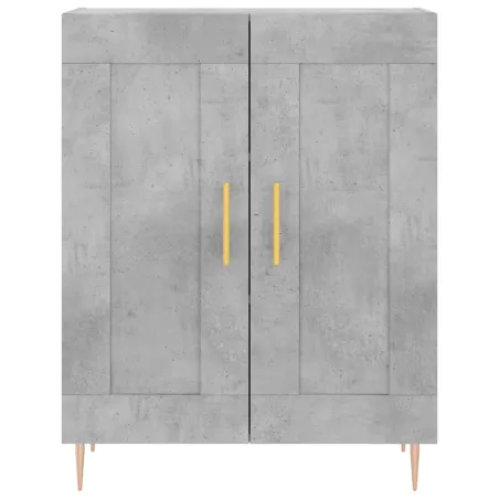 Buffet haut Gris béton 69,5x34x180 cm Bois d'ingénierie