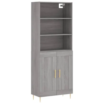 Buffet haut Sonoma gris 69,5x34x180 cm Bois d'ingénierie 2