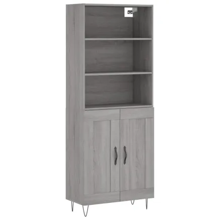 Buffet haut Sonoma gris 69,5x34x180 cm Bois d'ingénierie 2
