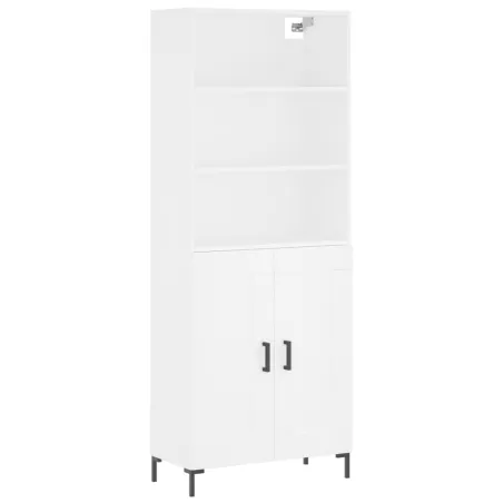 Buffet haut Blanc 69,5x34x180 cm Bois d'ingénierie