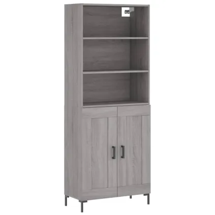 Buffet haut Sonoma gris 69,5x34x180 cm Bois d'ingénierie 2