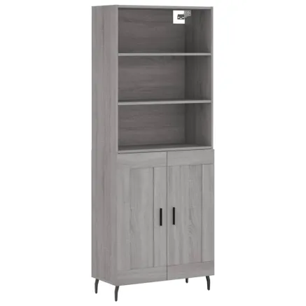 Buffet haut Sonoma gris 69,5x34x180 cm Bois d'ingénierie 2