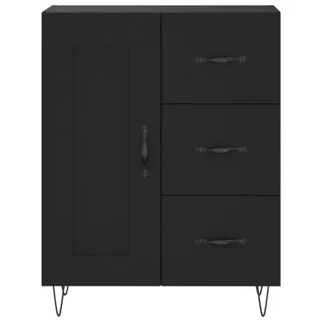 Buffet haut Noir 69,5x34x180 cm Bois d'ingénierie
