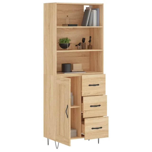 Buffet haut Chêne sonoma 69,5x34x180 cm Bois d'ingénierie