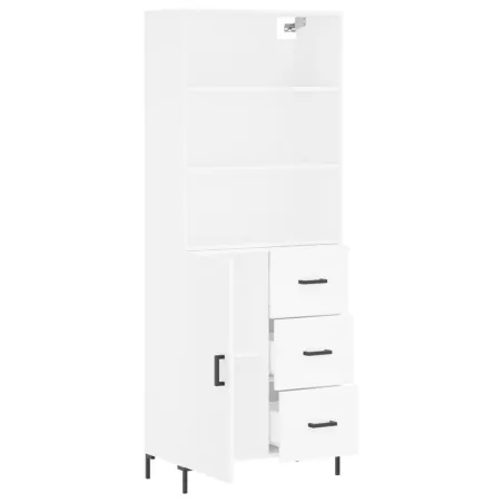 Buffet haut Blanc 69,5x34x180 cm Bois d'ingénierie