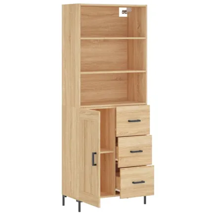 Buffet haut Chêne sonoma 69,5x34x180 cm Bois d'ingénierie 2