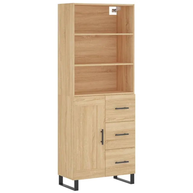Buffet haut Chêne sonoma 69,5x34x180 cm Bois d'ingénierie