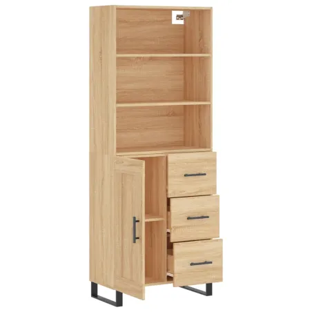 Buffet haut Chêne sonoma 69,5x34x180 cm Bois d'ingénierie