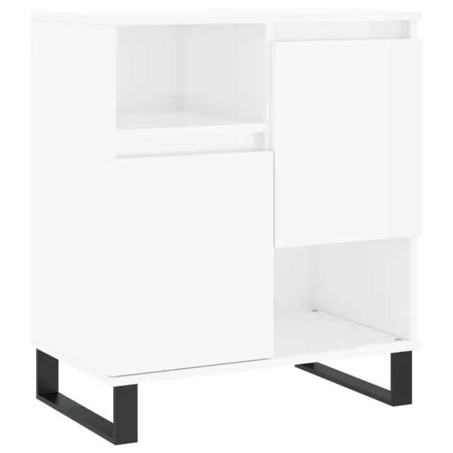 Buffets 2 pcs blanc brillant bois d'ingénierie