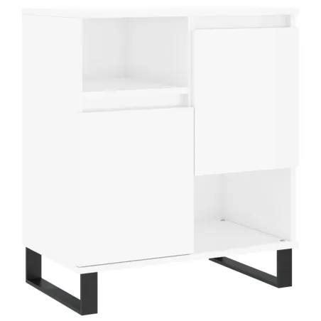 Buffets 2 pcs blanc brillant bois d'ingénierie