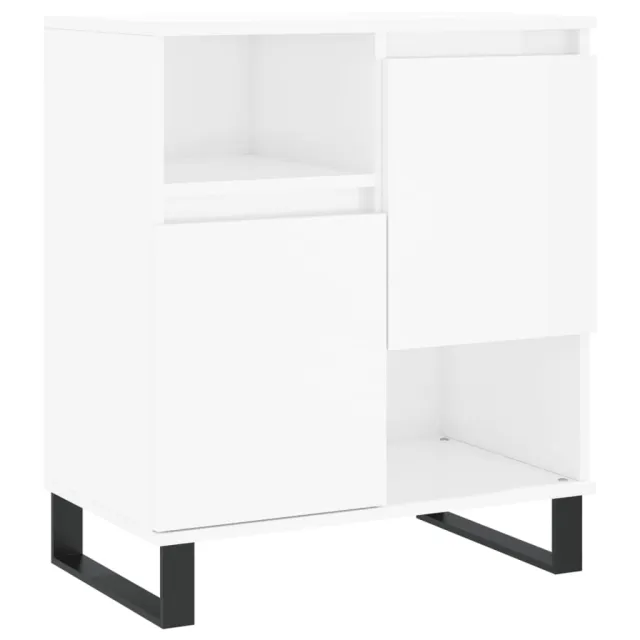 Buffets 3 pcs blanc brillant bois d'ingénierie