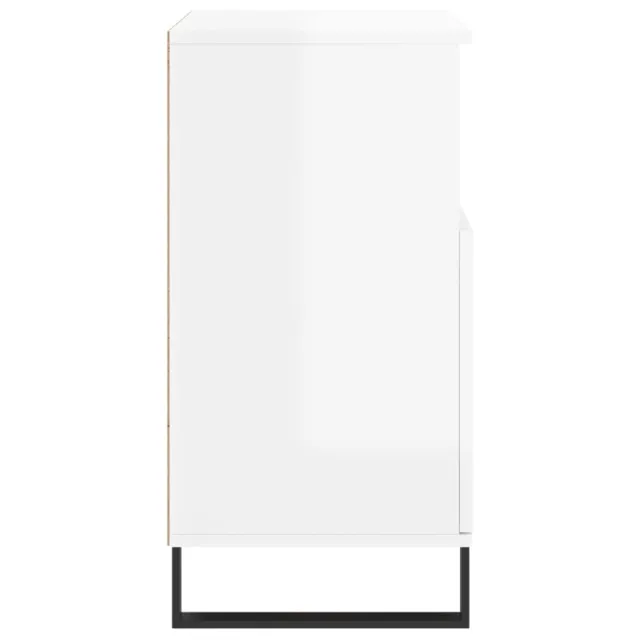 Buffets 3 pcs blanc brillant bois d'ingénierie