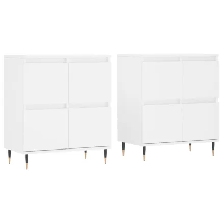 Buffets 2 pcs blanc bois d'ingénierie 2