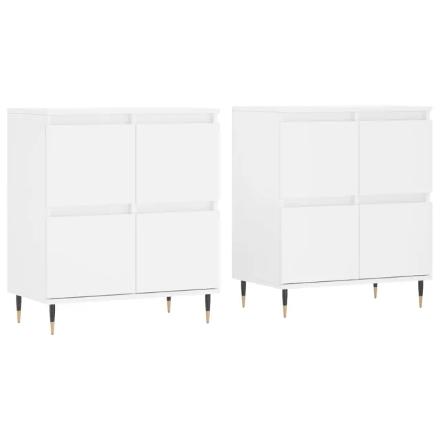 Buffets 2 pcs blanc bois d'ingénierie