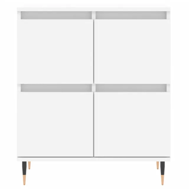 Buffets 2 pcs blanc bois d'ingénierie
