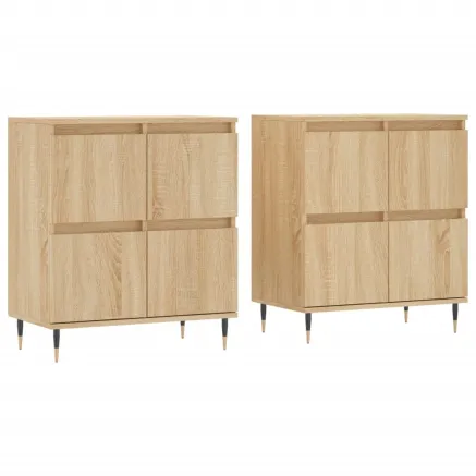 Buffets 2 pcs chêne sonoma bois d'ingénierie 2