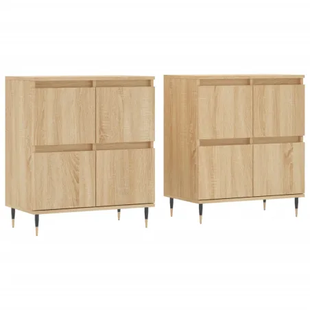 Buffets 2 pcs chêne sonoma bois d'ingénierie