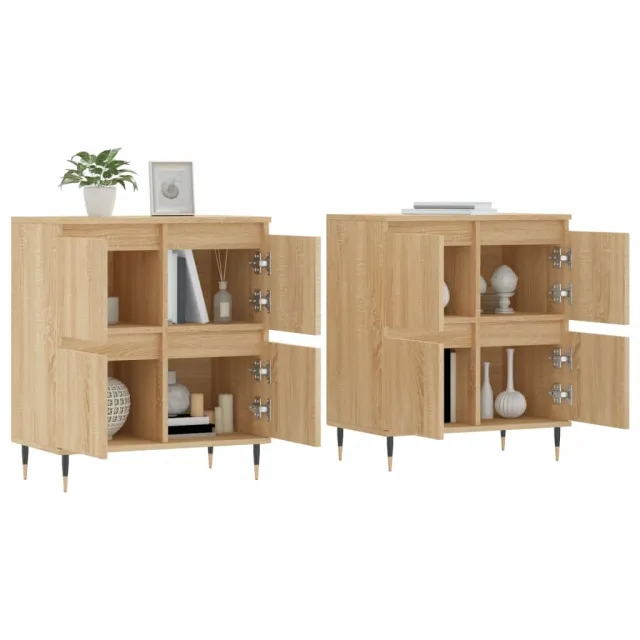Buffets 2 pcs chêne sonoma bois d'ingénierie