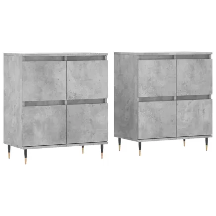 Buffets 2 pcs gris béton bois d'ingénierie 2